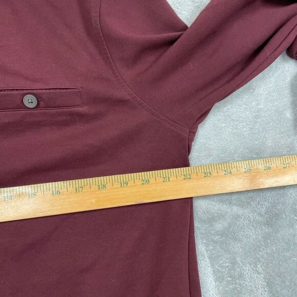Kirkland Signature Mens Burgundy 1/4 Zip Pullover Size L Casual Sweater a0798 - Picture 4 of 7